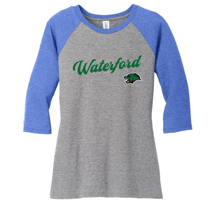 Waterford Union High School Wolverines Gift Women's Tri-Blend 3/4-Sleeve Raglan Shirt