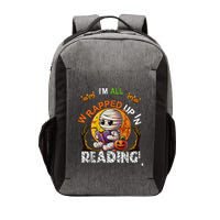 Wrapped Up In Reading Halloween Moon Cute Mummy Reading Book Vector Backpack