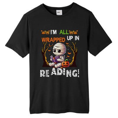 Wrapped Up In Reading Halloween Mummy Reading Book Bookworm Tall Fusion ChromaSoft Performance T-Shirt