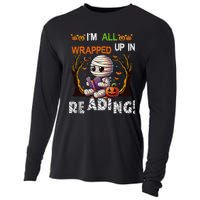 Wrapped Up In Reading Halloween Mummy Reading Book Bookworm Cooling Performance Long Sleeve Crew