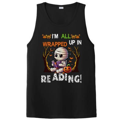 Wrapped Up In Reading Halloween Mummy Reading Book Bookworm PosiCharge Competitor Tank