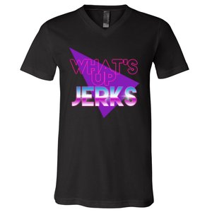 What's Up Jerks Retro V-Neck T-Shirt