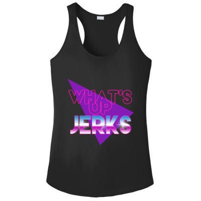 What's Up Jerks Retro Ladies PosiCharge Competitor Racerback Tank