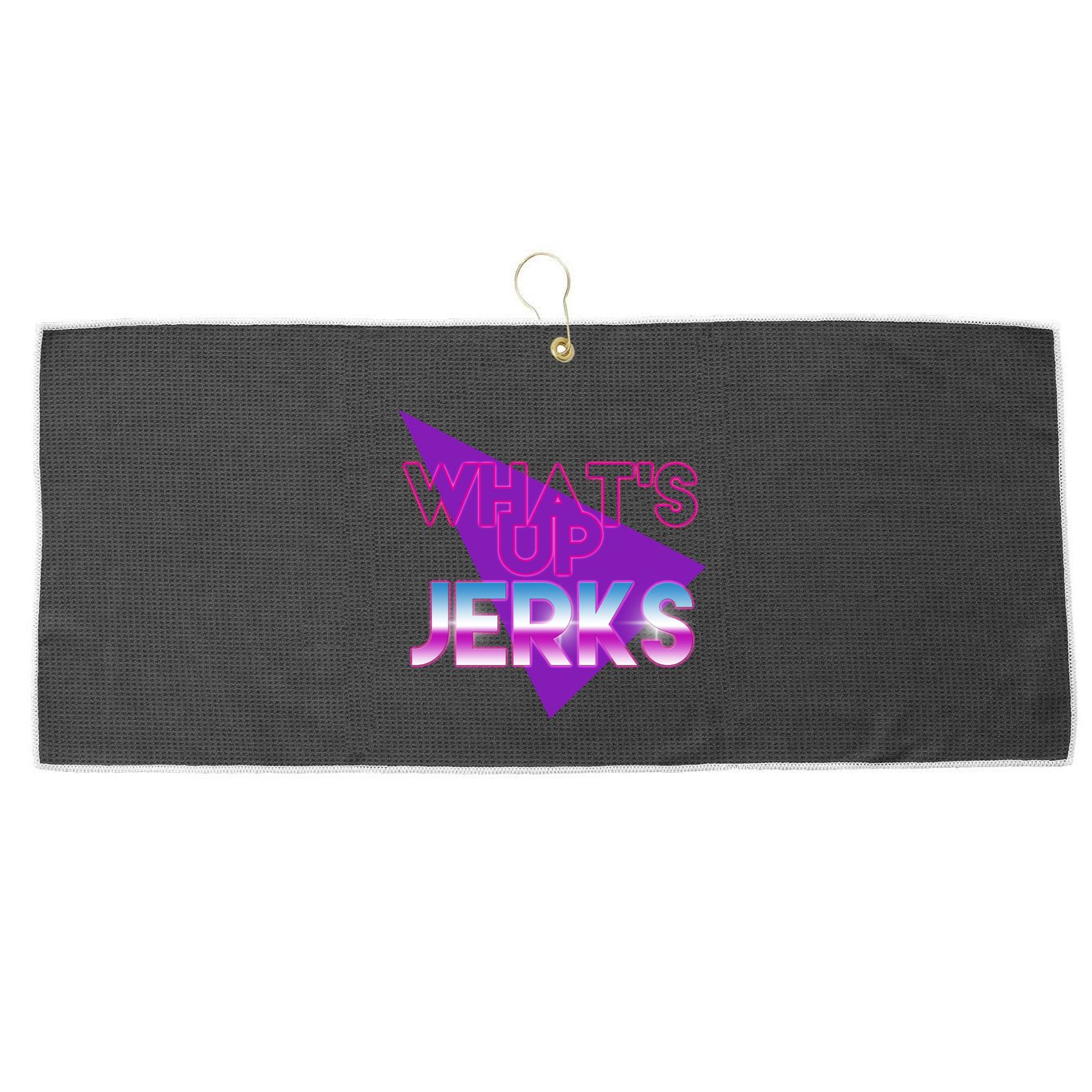 What's Up Jerks Retro Large Microfiber Waffle Golf Towel
