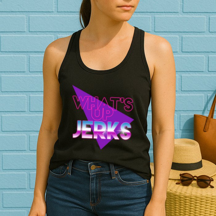 What's Up Jerks Retro Womens Tank Top