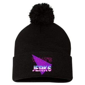 What's Up Jerks Retro Pom Pom 12in Knit Beanie