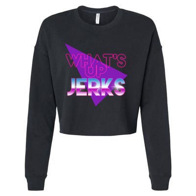 What's Up Jerks Retro Cropped Pullover Crew