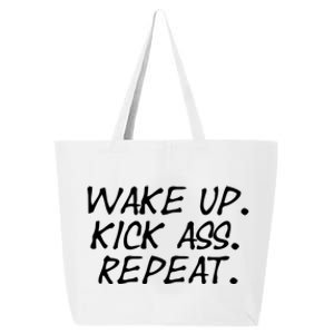 Wake Up Kick Ass Repeat Gym Fitness Workout Motivation Gift 25L Jumbo Tote