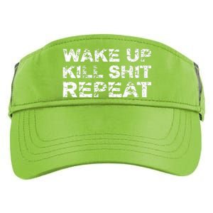 Wake Up Kill Shit Repeat Designed By Johnny S. Miller Adult Drive Performance Visor