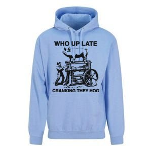 Who Up Late Cranking They Hog Unisex Surf Hoodie