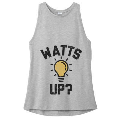 Watts Up Lightbulb Sketch Gift Ladies PosiCharge Tri-Blend Wicking Tank