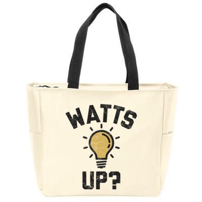 Watts Up Lightbulb Sketch Gift Zip Tote Bag