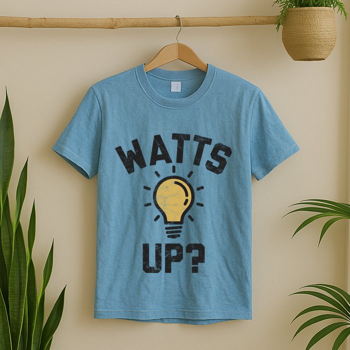 Watts Up Lightbulb Sketch Gift T-Shirt