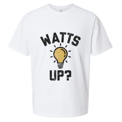 Watts Up Lightbulb Sketch Gift Sueded Cloud Jersey T-Shirt