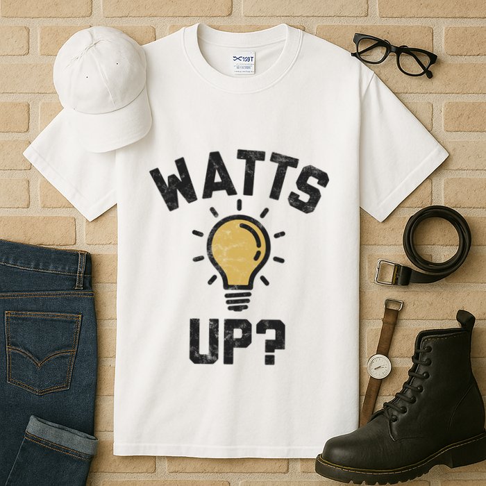 Watts Up Lightbulb Sketch Gift Tall T-Shirt
