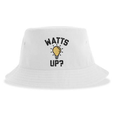 Watts Up Lightbulb Sketch Gift Sustainable Bucket Hat