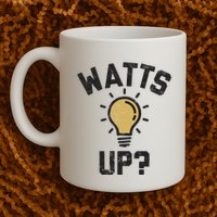 Watts Up Lightbulb Sketch Gift Mug