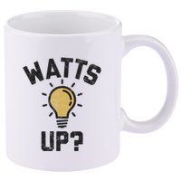Watts Up Lightbulb Sketch Gift 11oz C Handle Ceramic Mug
