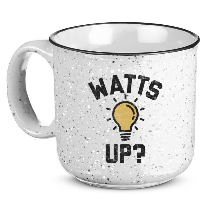 Watts Up Lightbulb Sketch Gift 15oz Campfire Ceramic Mug