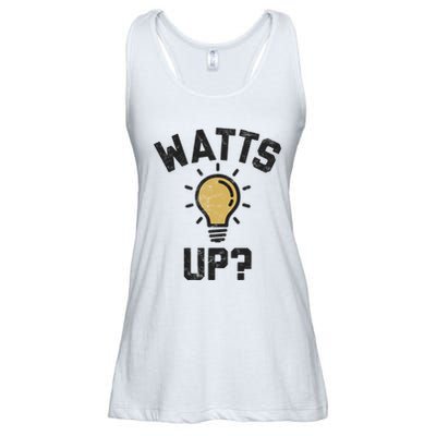 Watts Up Lightbulb Sketch Gift Ladies Essential Flowy Tank
