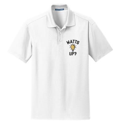 Watts Up Lightbulb Sketch Gift Dry Zone Grid Polo