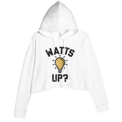 Watts Up Lightbulb Sketch Gift Crop Fleece Hoodie
