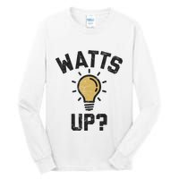 Watts Up Lightbulb Sketch Gift Tall Long Sleeve T-Shirt
