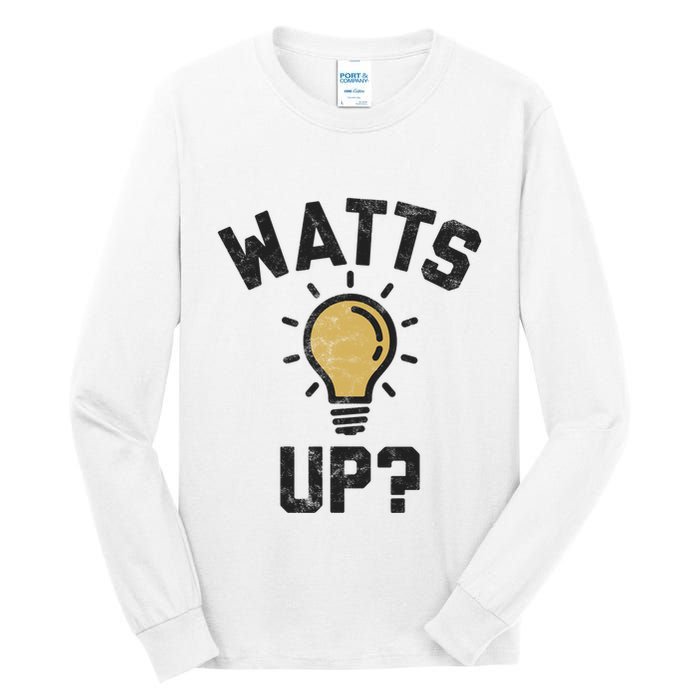 Watts Up Lightbulb Sketch Gift Tall Long Sleeve T-Shirt
