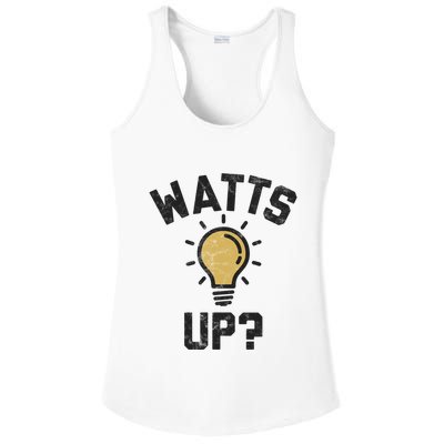 Watts Up Lightbulb Sketch Gift Ladies PosiCharge Competitor Racerback Tank