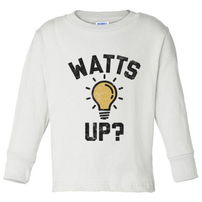 Watts Up Lightbulb Sketch Gift Toddler Long Sleeve Shirt
