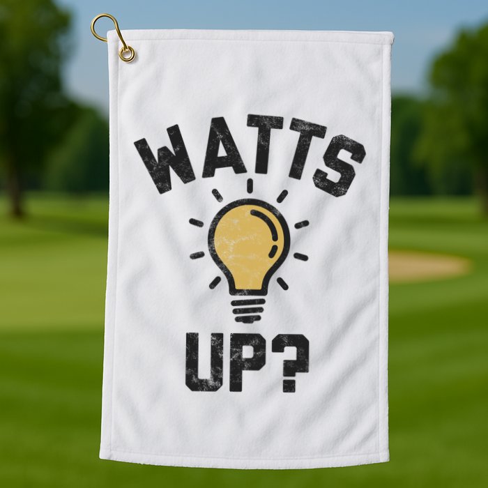Watts Up Lightbulb Sketch Gift Golf Towel