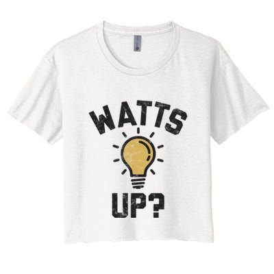 Watts Up Lightbulb Sketch Gift Crop Top