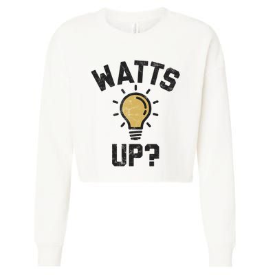 Watts Up Lightbulb Sketch Gift Cropped Pullover Crew
