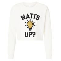 Watts Up Lightbulb Sketch Gift Cropped Pullover Crew