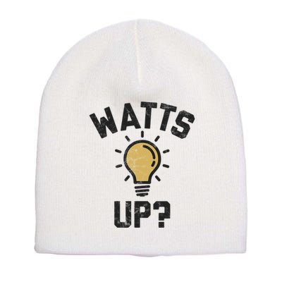 Watts Up Lightbulb Sketch Gift Short Acrylic Beanie