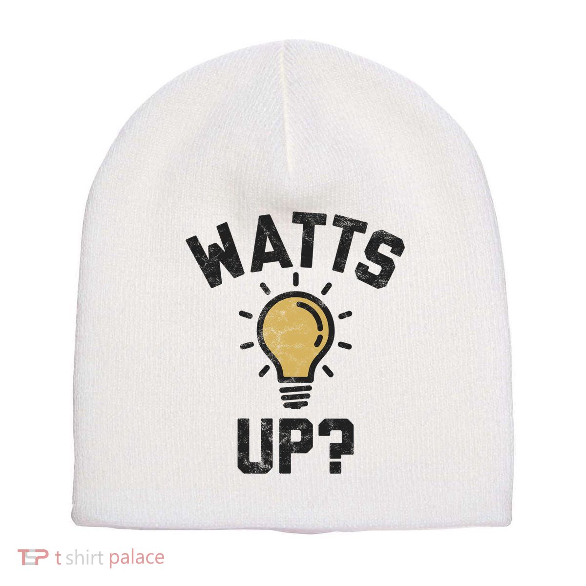 Watts Up Lightbulb Sketch Gift Short Acrylic Beanie