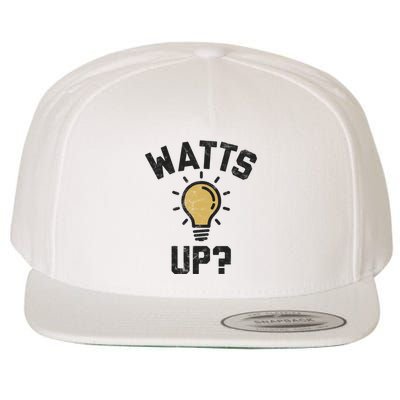 Watts Up Lightbulb Sketch Gift Wool Snapback Cap