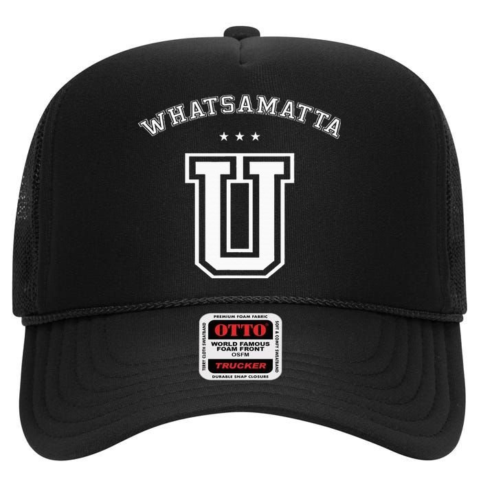 Whatsamatta U Letter Awesome High Crown Mesh Back Trucker Hat