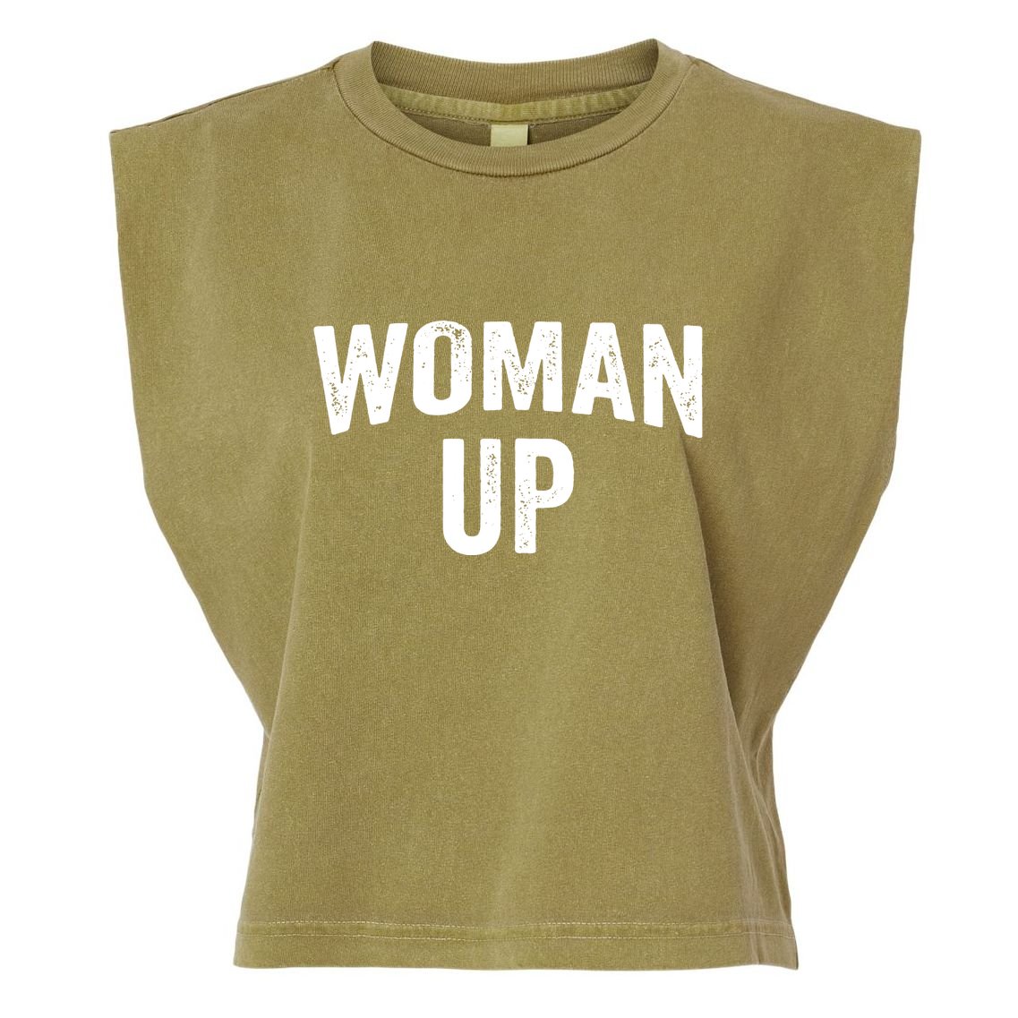 Woman Up Muscle Tank Top Funny Fitness Gym Workout Feminist Tank Top Garment-Dyed Women's Muscle Tee
