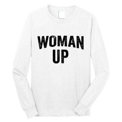 Woman Up Muscle Tank Top Funny Fitness Gym Workout Feminist Tank Top Long Sleeve Shirt