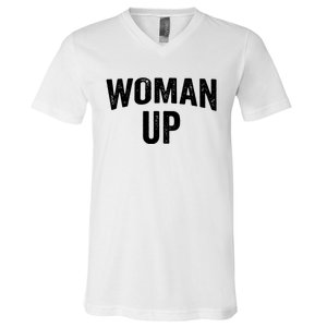 Woman Up Muscle Tank Top Funny Fitness Gym Workout Feminist Tank Top V-Neck T-Shirt