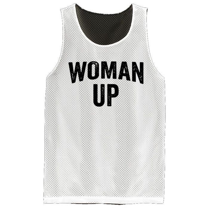 Woman Up Muscle Tank Top Funny Fitness Gym Workout Feminist Tank Top Mesh Reversible Basketball Jersey Tank