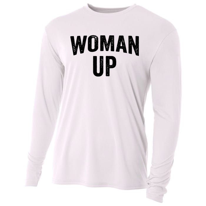 Woman Up Muscle Tank Top Funny Fitness Gym Workout Feminist Tank Top Cooling Performance Long Sleeve Crew