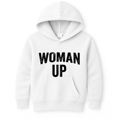 Woman Up Muscle Tank Top Funny Fitness Gym Workout Feminist Tank Top Kids Hoodie
