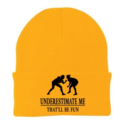 Wrestling Underestimate Me Ladies Empowert Gift Knit Cap Winter Beanie