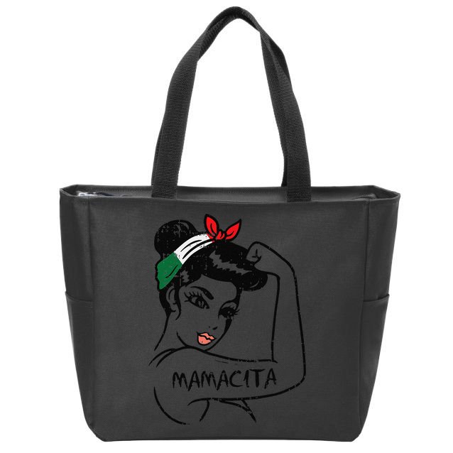Womens Unbreakable Mexican Rosie Woman Mamacita Cinco De Mayo Women Zip Tote Bag