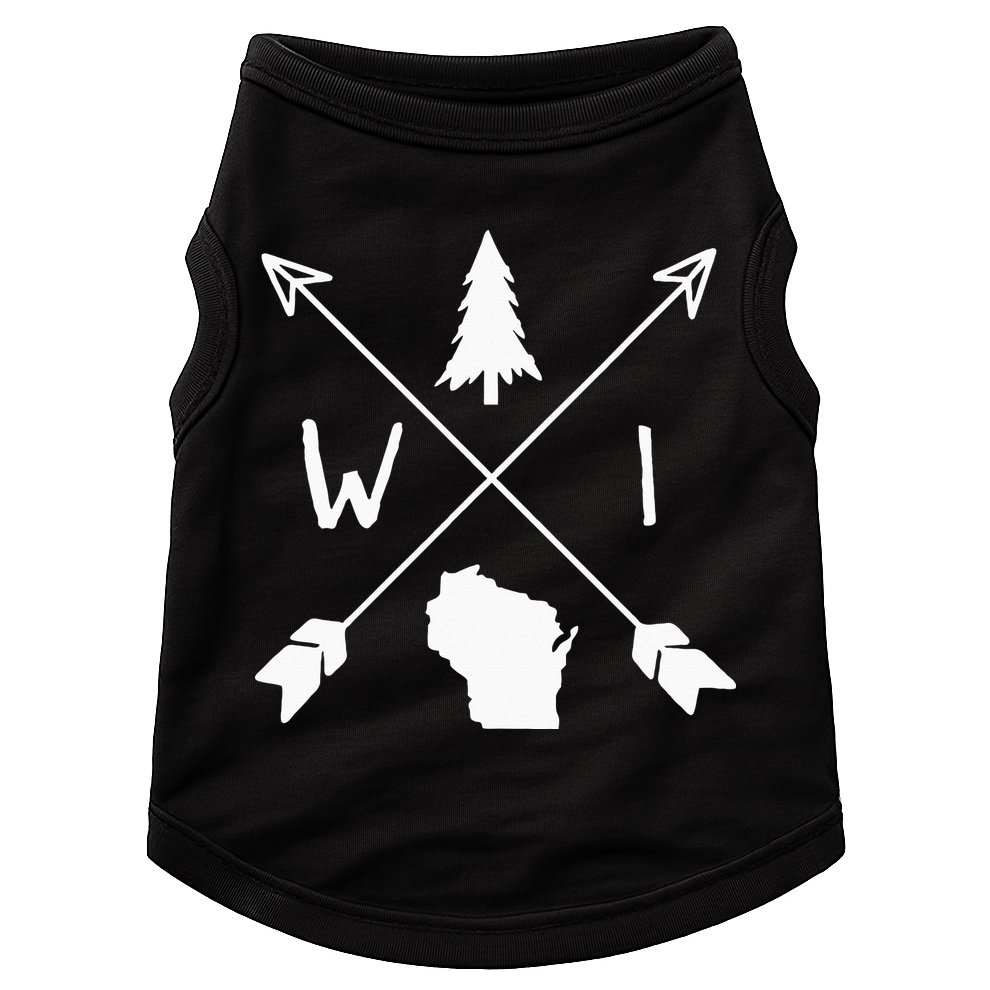 Wisconsin Up North Home State Midwest Wisco Vintage Retro Doggie Tank