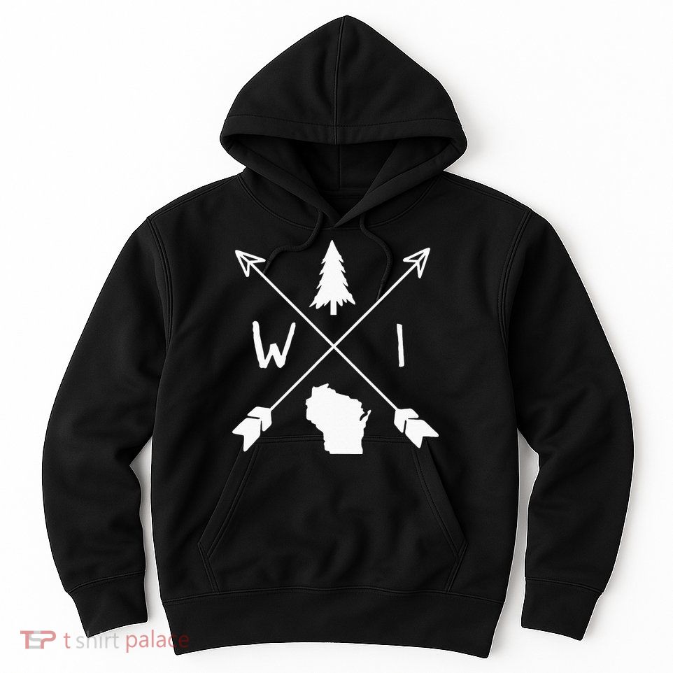 Wisconsin Up North Home State Midwest Wisco Vintage Retro Hoodie