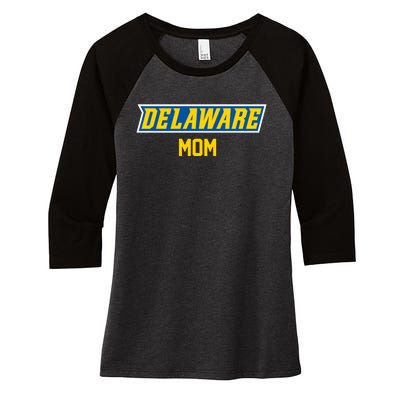 Women University Of Delaware Blue Hens Mom Women's Tri-Blend 3/4-Sleeve Raglan Shirt