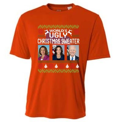 World's Ugly Pelosi Kamala Joe Biden Christmas Sweater Gift Cooling Performance Crew T-Shirt